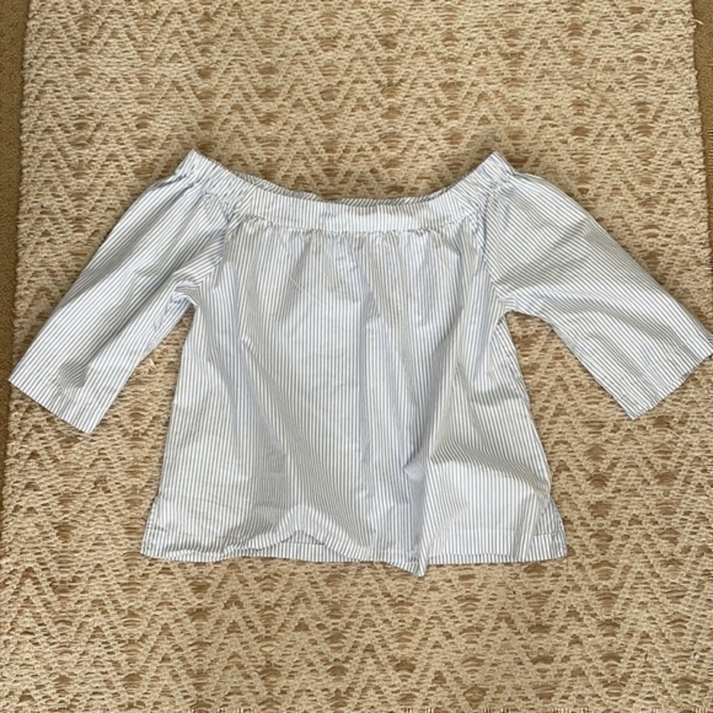 Madewell stripe top off the shoulder medium